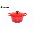 Dark Red Enamel cooking casserole pot